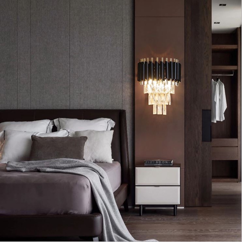 Đèn gắn tường, SuperVilighting, Đui E14, điện áp 220V, Đèn pha lê cao cấp,vỏ mạ tĩnh điện Bảo hành 24 tháng