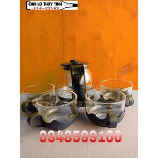 BỘ BÌNH LỌC TRÀ KÈM 4 LY THỦY TINH