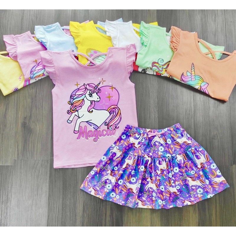Set Áo Và Chân Váy Pony Bé Gái 20kg-50kg vnxk
