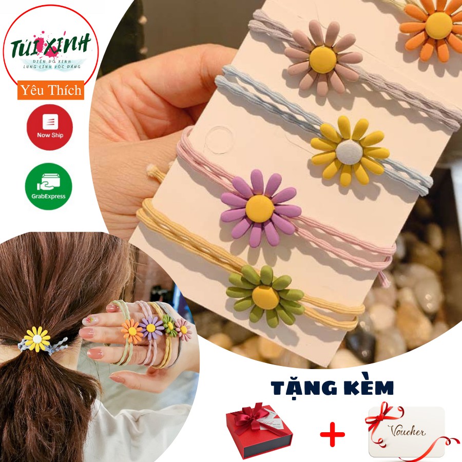 💕Chun 🌼 buộc tóc hoa cúc sỉ lẻ toàn quốc dây buộc tóc💕