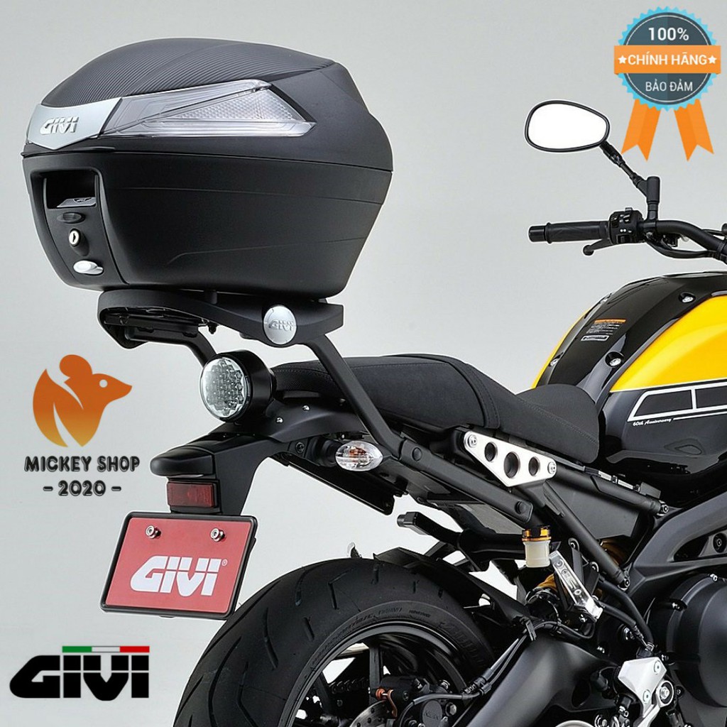 [ CHÍNH HÃNG ] Thùng GIVI B34N/ B34NT Phản Quang Đỏ/ Xám Khói Ốp Bạc Công Nghệ Monolock Gắn Sau Motor Xe Máy Tay ga