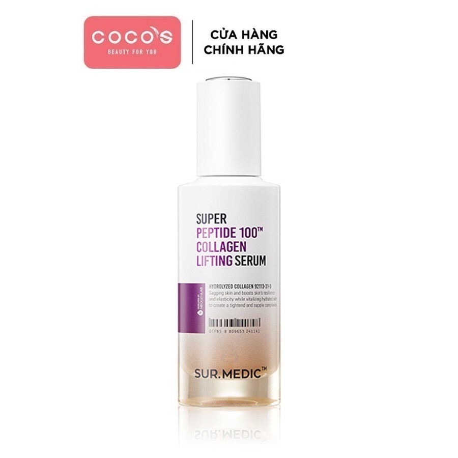 [Mã COSCOCOT4 -8% đơn 250K] Tinh Chất Trẻ Hoá, Tái Tạo Da SURMEDIC Super Peptide 100tm Collagen Lifting Serum 50ml