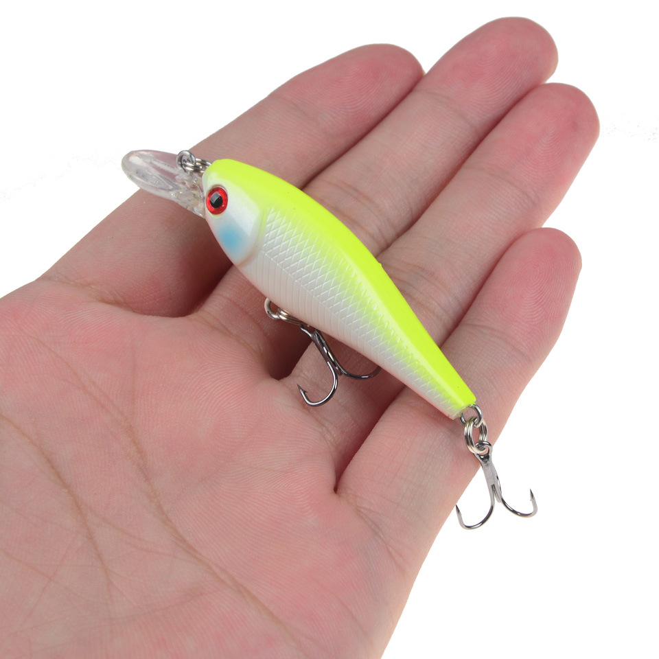 Mồi câu cá giả bằng nhựa ABS cứng mắt 3D 10 màu sắc tùy chọn 6.5cm/ 4.8g