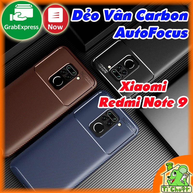 [Ảnh Thật] Ốp Lưng Xiaomi Redmi Note 9 AutoFocus Vân 3D Carbon Chống Sốc