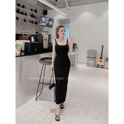 Váy 2 dây khuy bấm body dài