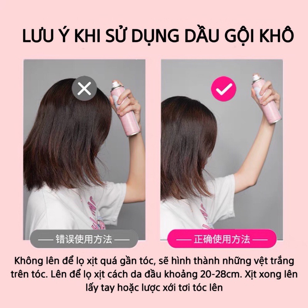 Dầu gội khô ISSY 150ml dạng xịt gội đầu khô an toàn không cần nước dùng cho nam và nữ không bết tóc nội địa trung