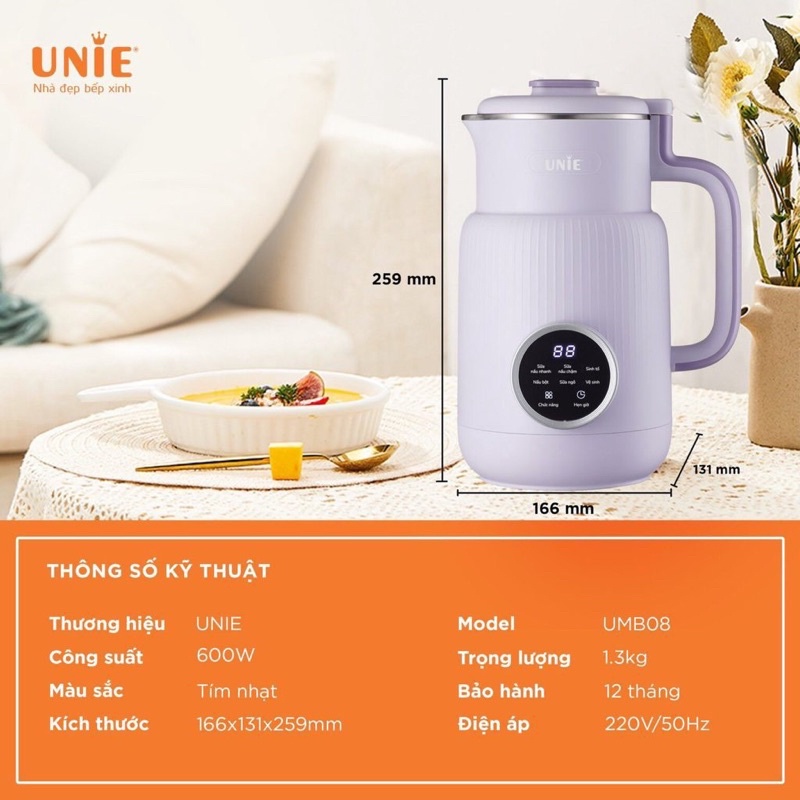 Máy làm sữa hạt mini Unie UMB08