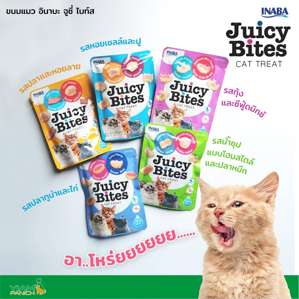Bánh thưởng mềm cho mèo Inaba juicy bites 11.3g, thức ăn snack vặt huấn luyện mèo con lớn Con Mèo Xiêm