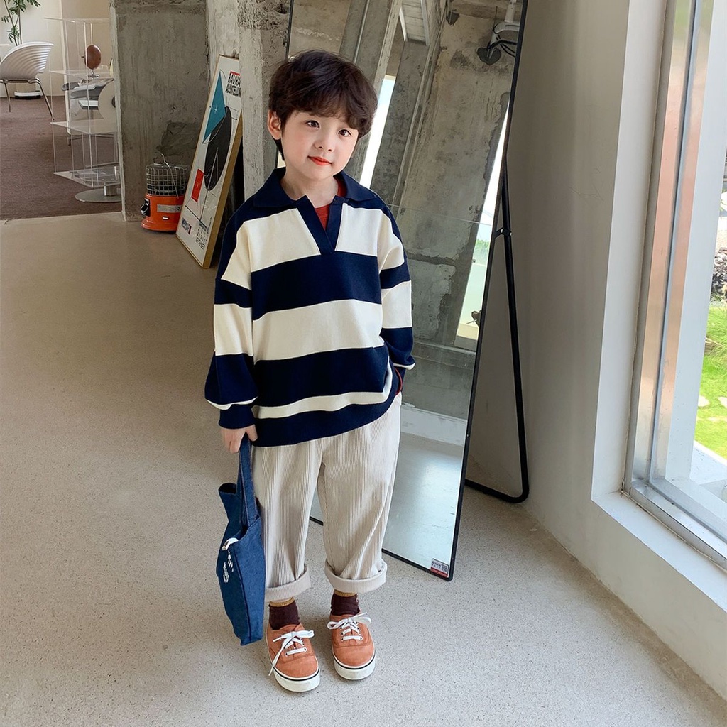 Áo Sweater Cotton Tay Dài Thời Trang Xuân Thu Dành Cho Bé Trai