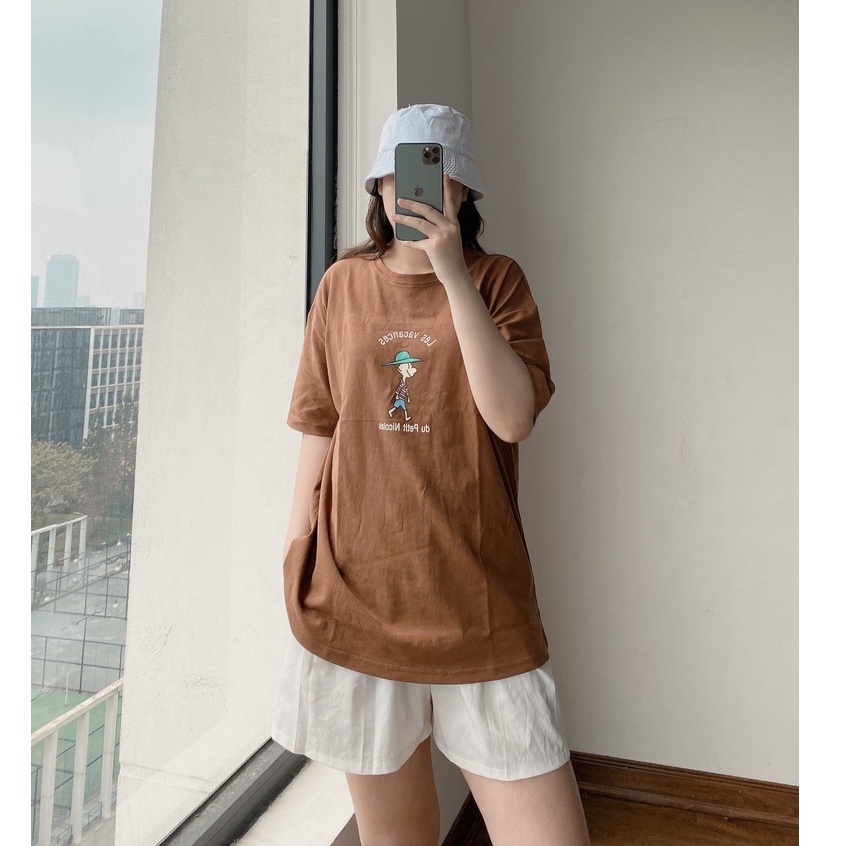 Áo Thun 3158 Les Tay Lỡ PEONYB Nữ [FREESHIP]  Phông form rộng oversize in hình vintage, pull cá tính đẹp Ulzzang