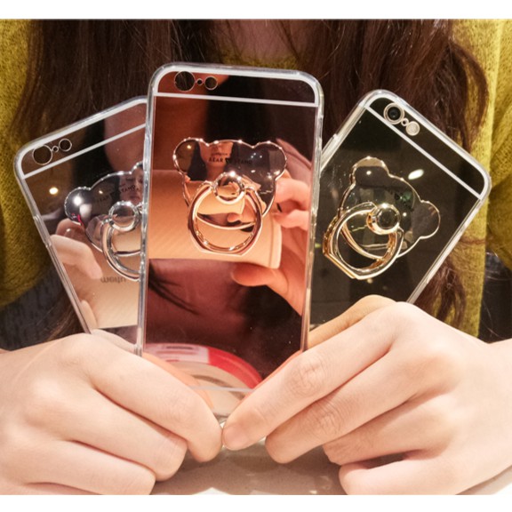 Ốp lưng dẻo mặt lưng gương kính 2 (kèm Iring) - Iphone 4, 5, 6, 6plus, 7, 7plus, 8, 8plus, X, Xs