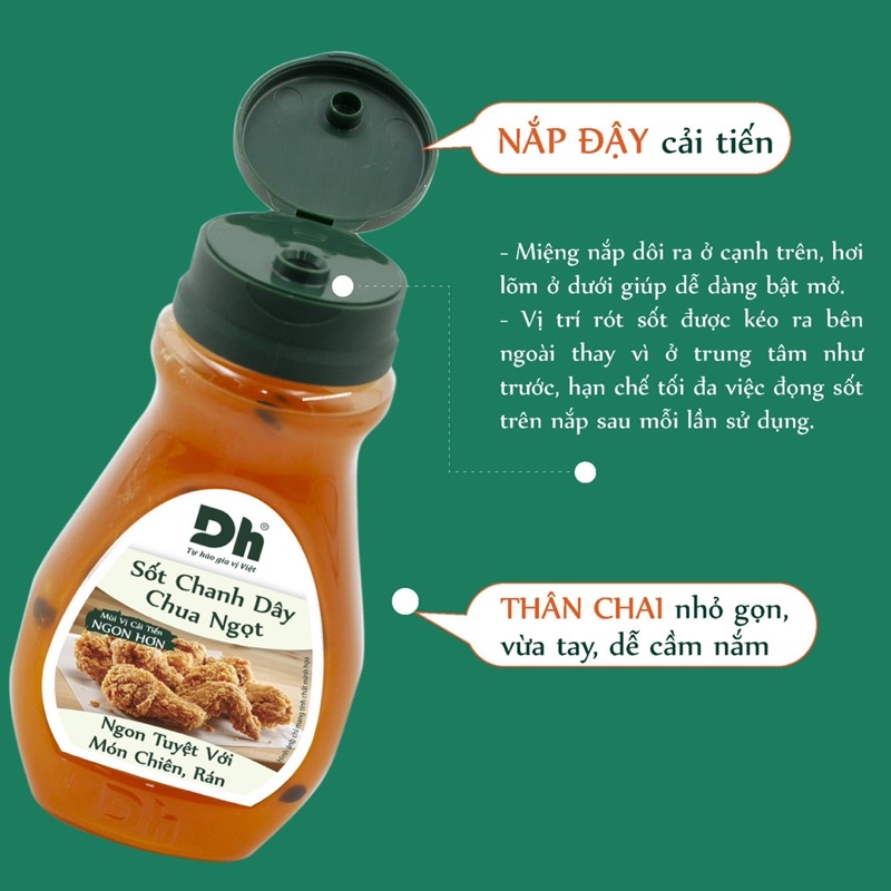 Sốt chanh dây chua ngọt Dh Food 200g