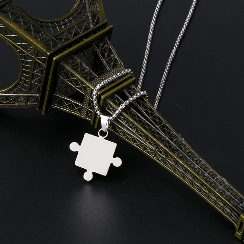 Vòng cổ Dài 70cm Mặt Mảnh Ghép Bằng Thép Không Gỉ Thời Trang Cho Cặp Đôi