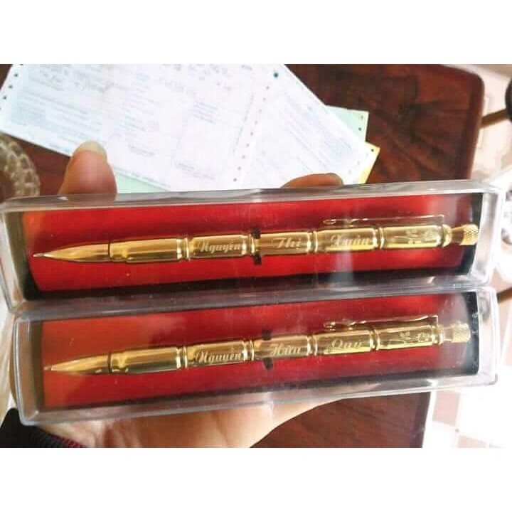 Bút bi vỏ đạn k54 5 đốt khắc Laser