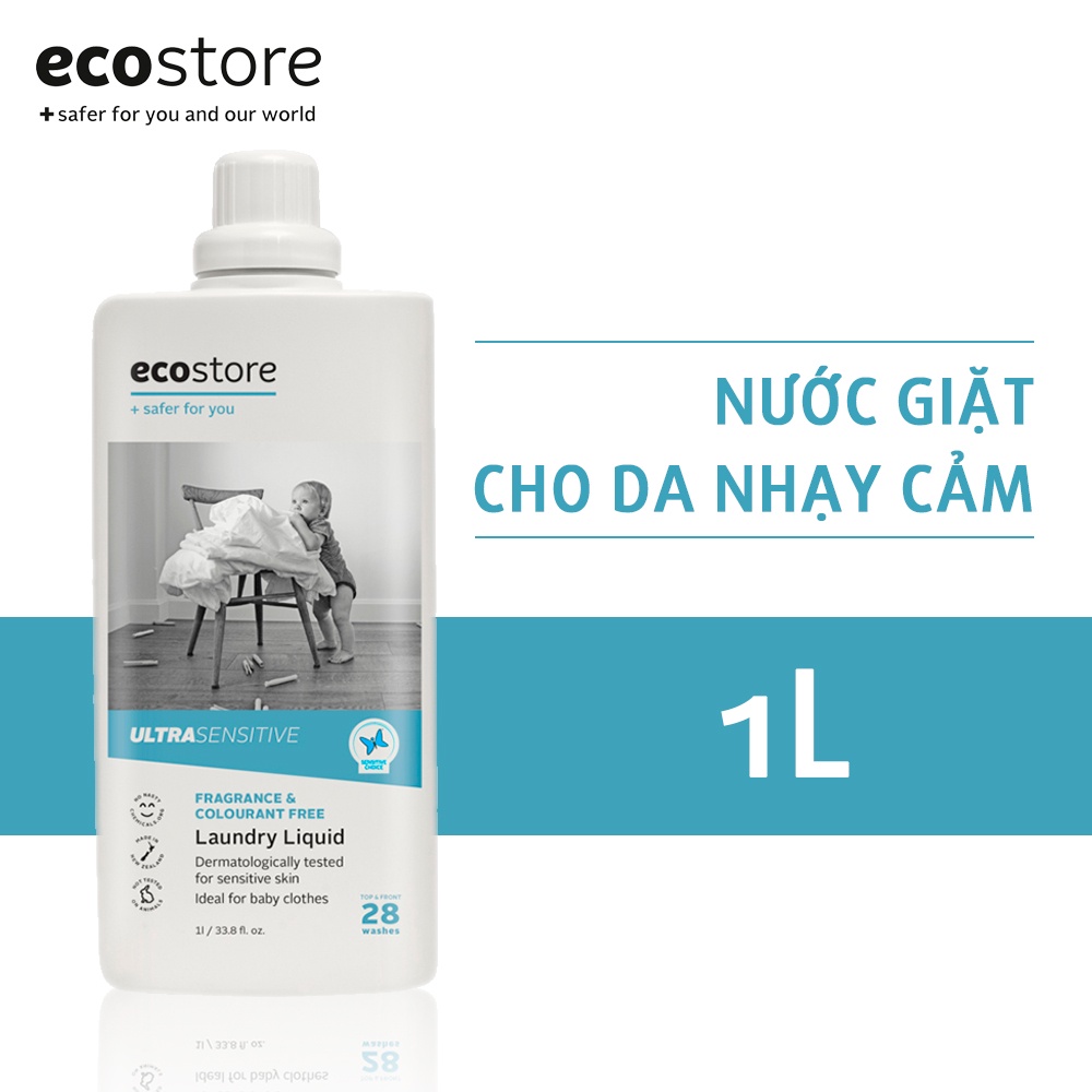 Ecostore Combo Nước giặt + nước xả dành cho da nhạy cảm gốc thực vật 1000ml/ chai