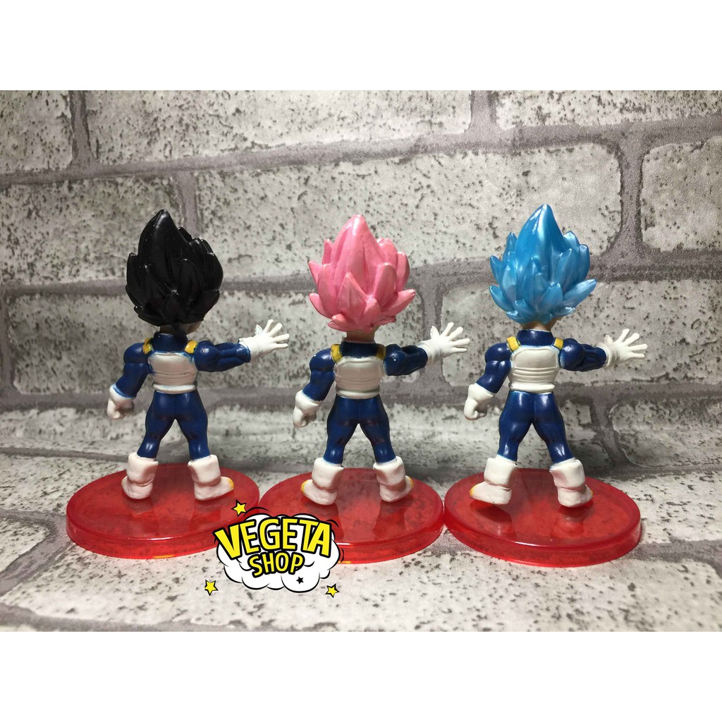 Mô hình Dragon Ball - Set 3 mô hình Vegeta SSJ God Blue - WCF - Cao 7cm