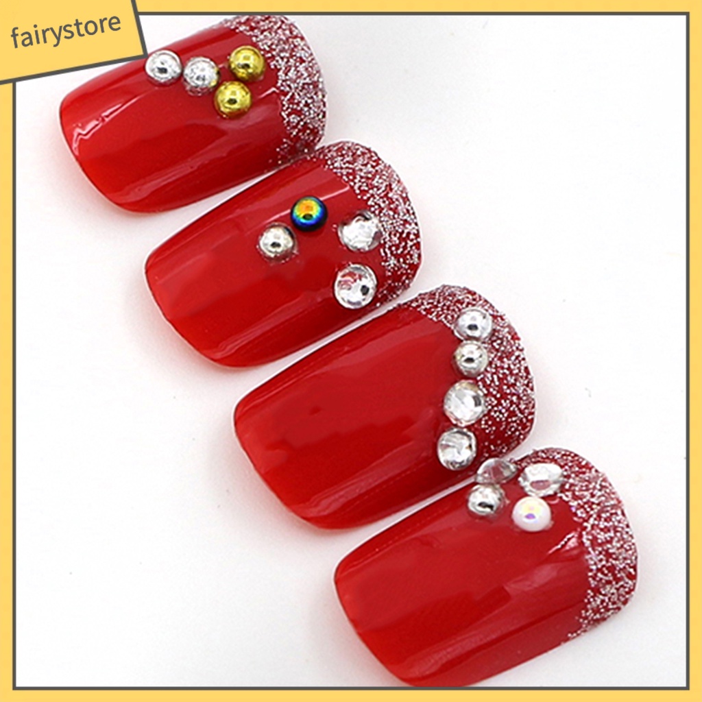 Hộp hình bánh xe đựng hạt đinh tán bằng acrylic kích thước 2mm màu vàng đồng/bạc dán móng tay nghệ thuật tự làm