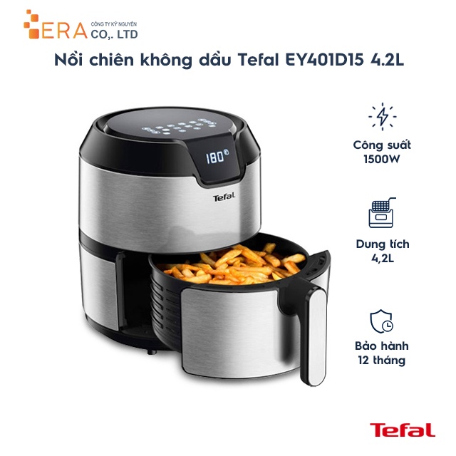 [Mã ELHADEV giảm 4% đơn 300K] Nồi chiên không dầu Tefal EY401D15 4.2L