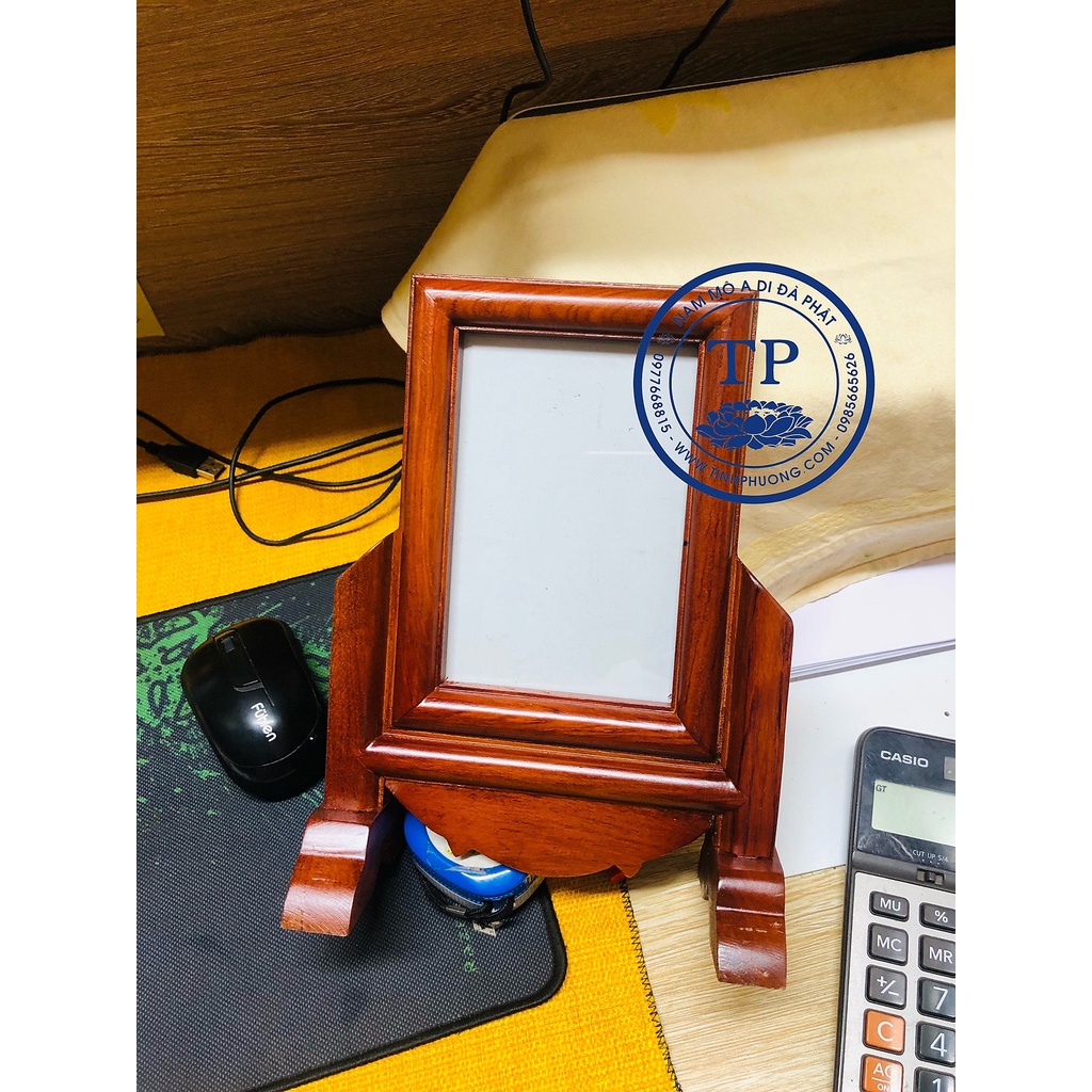 Khung Hình Thờ Gỗ Hương mẫu trơn nhỏ ảnh 9x12 và ảnh 10x15cm HAN549- Đồ thờ Tịnh Phương