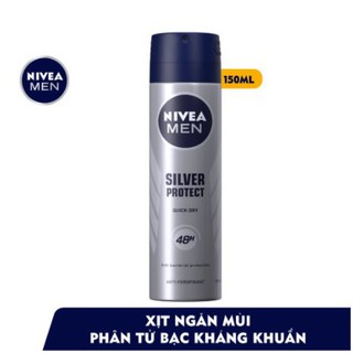 Xịt ngăn mùi NIVEA MEN Silver Protect phân tử bạc kháng khuẩn