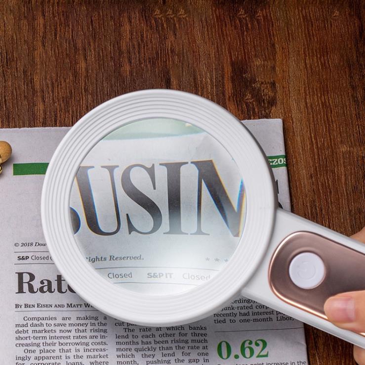 Kính lúp cầm tay phóng đại 30 lần chuyên dùng đọc tin tức, sách báo, sửa chữa..có đèn led MK2290