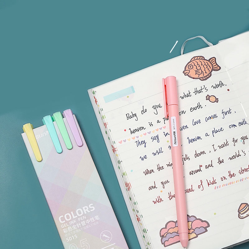 Set 5 Bút Mực gel Ngòi 0.5mm Nhiều Màu Sắc Sáng Tạo