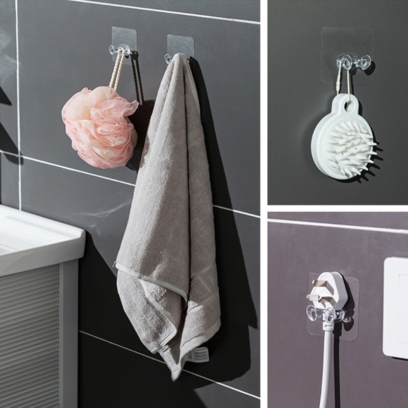 Set 5 Móc Treo Phích Cắm Dán Tường Trong Suốt Tiện Dụng Cho Dao Cạo Râu / Chìa Khóa