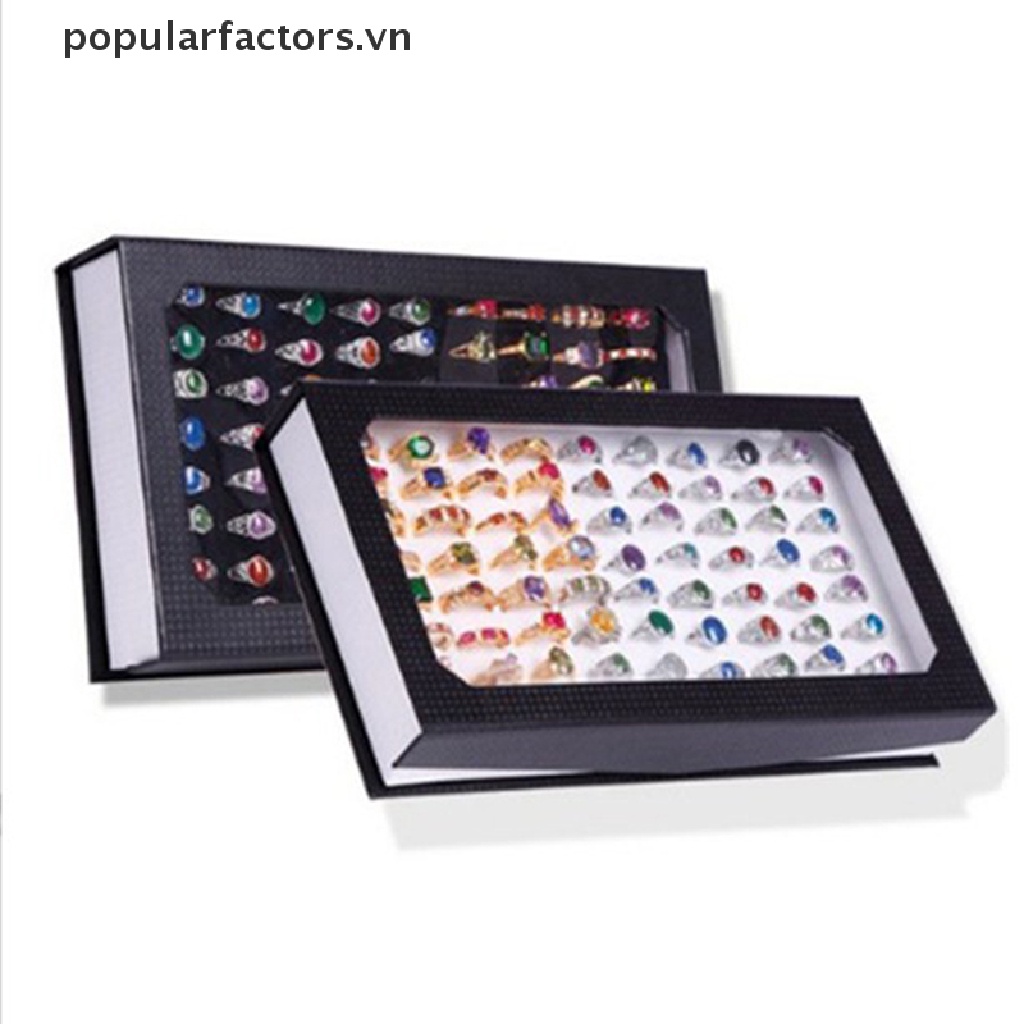 Hộp Đựng Nhẫn 72 Lỗ Hình Chữ Nhật Giá Đỡ