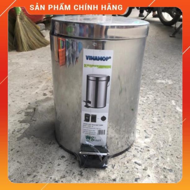 Thùng rác đạp chân inox VINAMOP. 5L~ H28cm, Hàng chính hãng