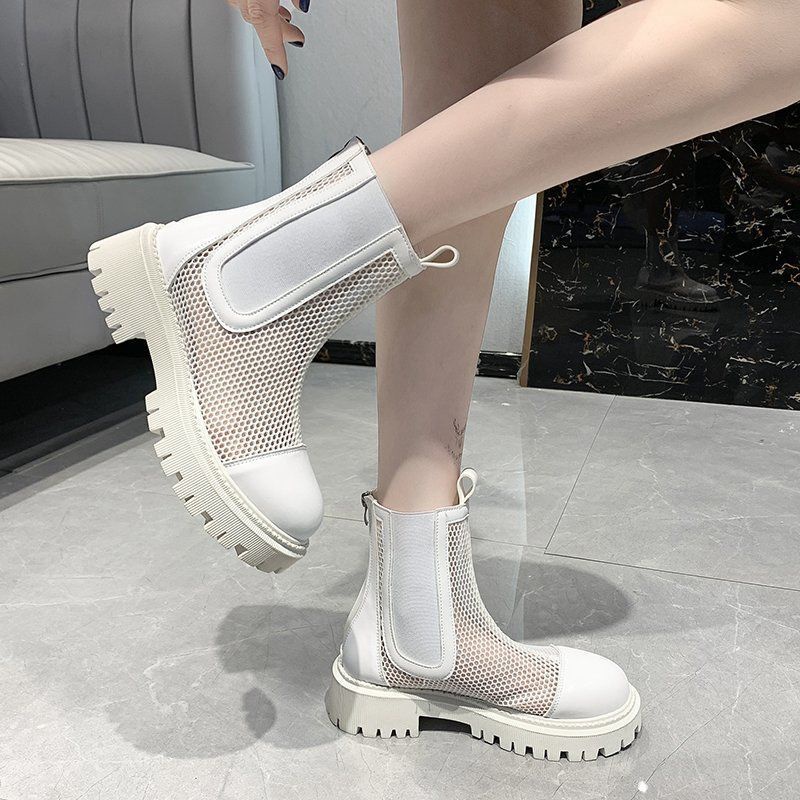 Mesh Dr. Martens Boots Female2021Summer Thin New Booties White Versatile Breathable Sandal Boots Women's Hollow-out Mesh Boots