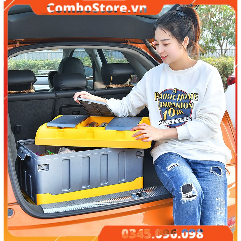 Thùng đựng đồ ô tô gấp gọn - hộp đựng đồ cốp xe hơi đa năng 75 lít