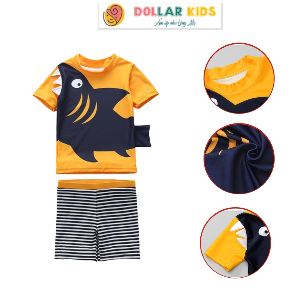 Đồ Bơi Trẻ Em Dollarkids In Hình Cá Mập Kèm Nón Cho Bé Từ 10kg Đến 45kg