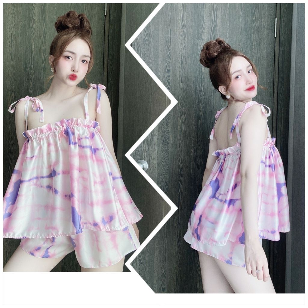 Đồ Ngủ Nữ BIGSIZE Đồ Ngủ Sexy lụa Latin cao cấp mềm mại xinh xắn &lt; 63KG
