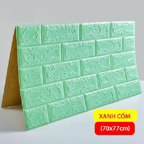 XỐP DÁN TƯỜNG GIẢ GẠCH HÀN QUỐC MÀU XANH CỐM