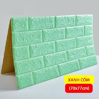 BỘ 5 xốp dán tường giả gạch cách âm (xanh cốm)