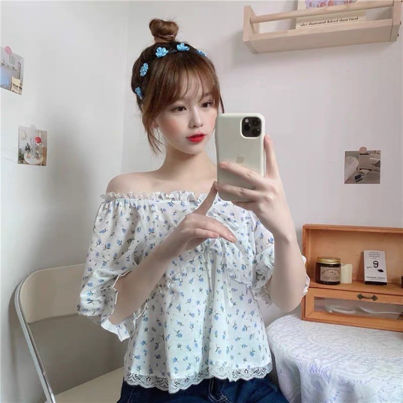 Áo thô cổ viền ren nơ ngực siêu xinh Ulzzang style 🌸 AK1919 Hàng quảng Châu