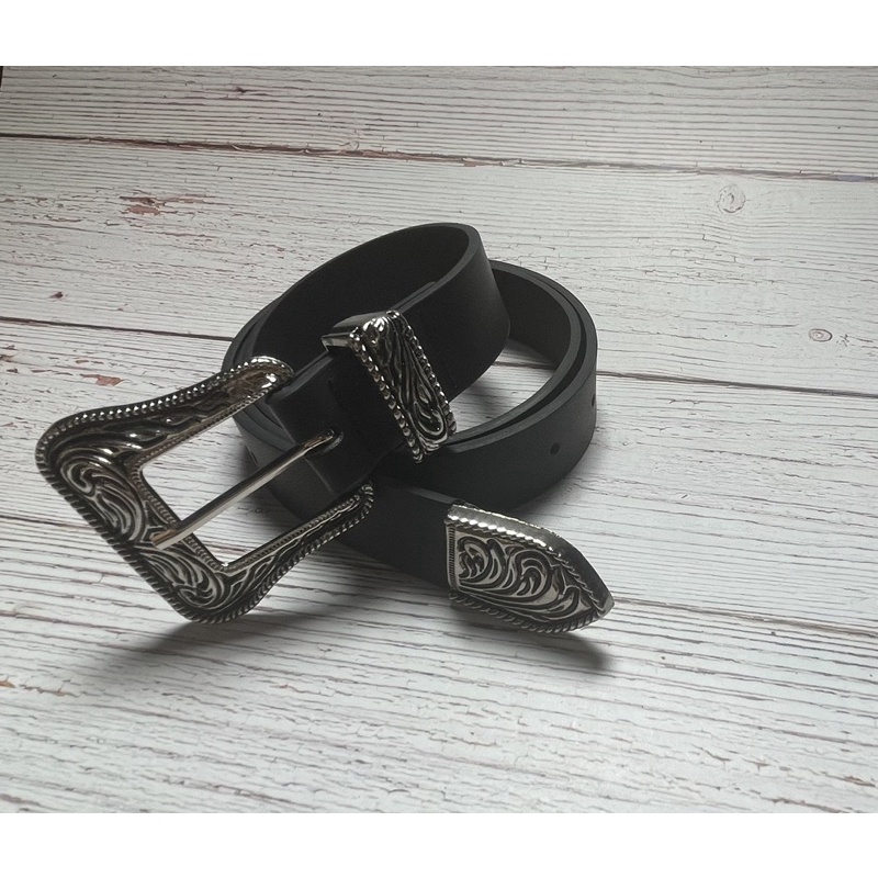 Thắt lưng da PU cao cấp chrome hearts đầu vuông