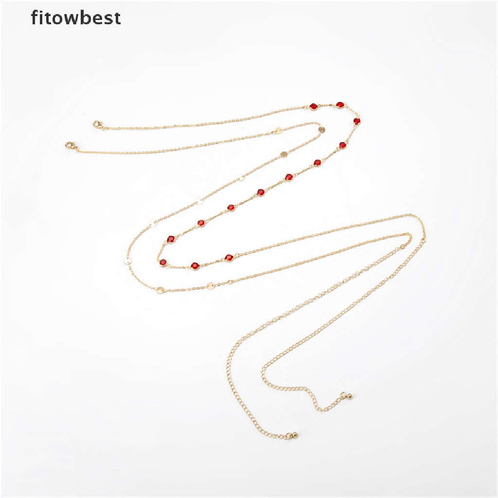 Dây Xích Đeo Thắt Lưng Đính Đá Nhiều Màu Sắc Thời Trang Quyến Rũ Cho Nữ