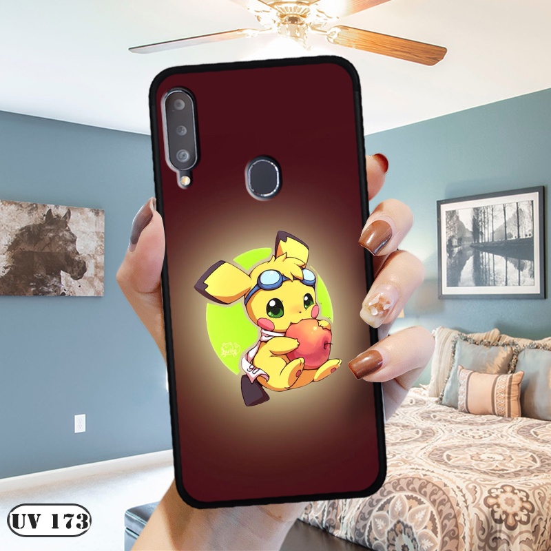 Ốp lưng  Samsung Galaxy A20S - Lưng nhám viền dẻo in 2D