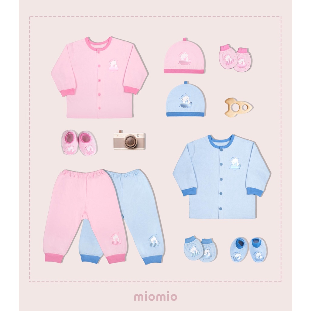 Set 5 Món Đồ Dài Sơ Sinh MIOMIO - In Hình Cho Bé Trai, Bé Gái (Từ 0-3M), Vải Cotton