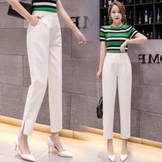 Quần tây baggy xẻ gấu cách điệu( đính nút) | BigBuy360 - bigbuy360.vn