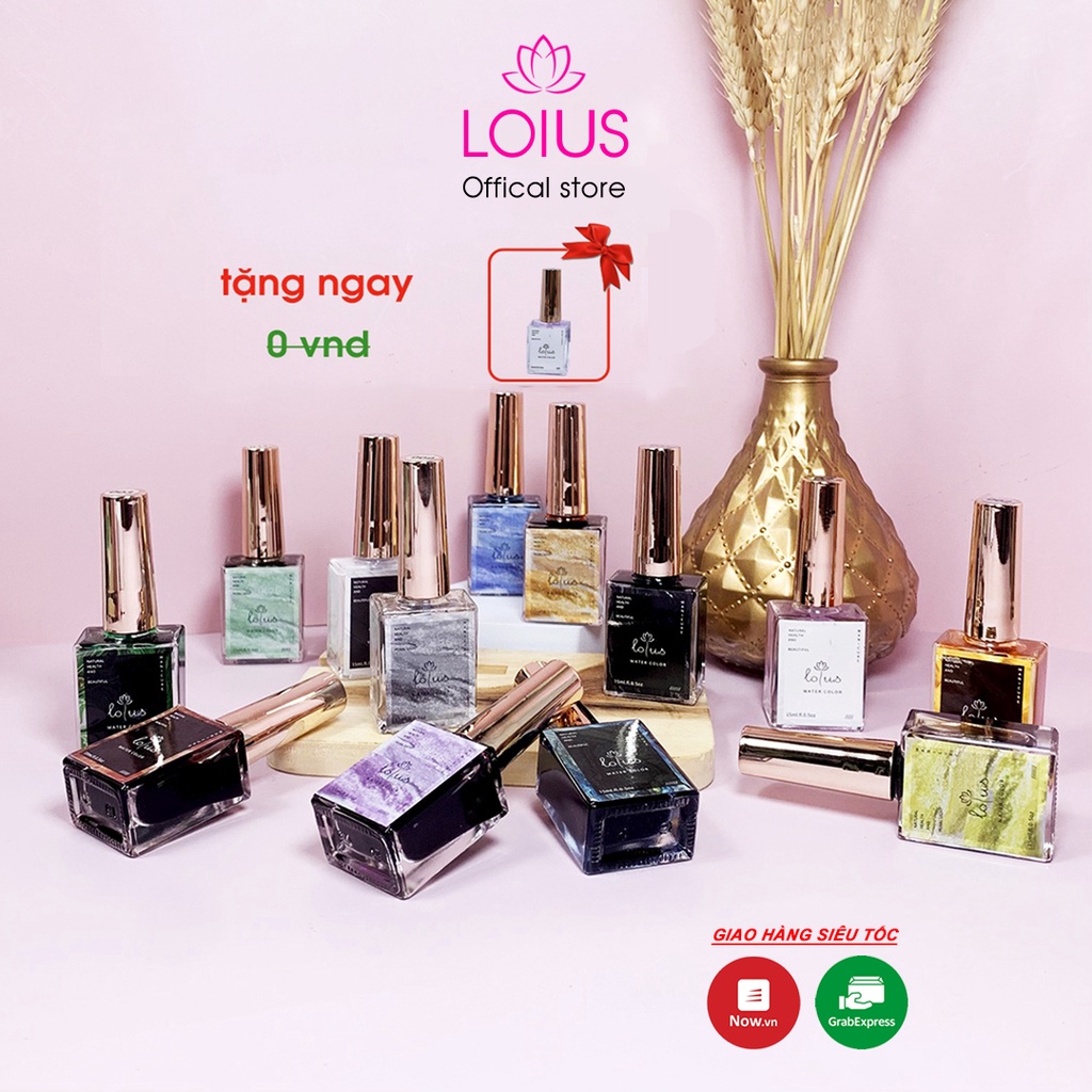 Set cồn loang, gel tạo loang Nhũ 12 màu Lotus cao cấp