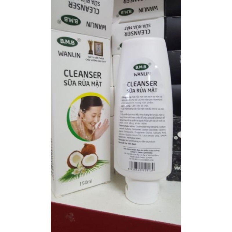(2024) Sữa rửa mặt từ Dừa BMB chai 150ml cho da nhạy cảm và da khô