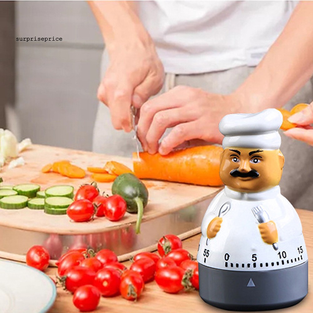 Đồng hồ hẹn giờ báo thức nấu ăn hình đầu bếp ngộ nghĩnh