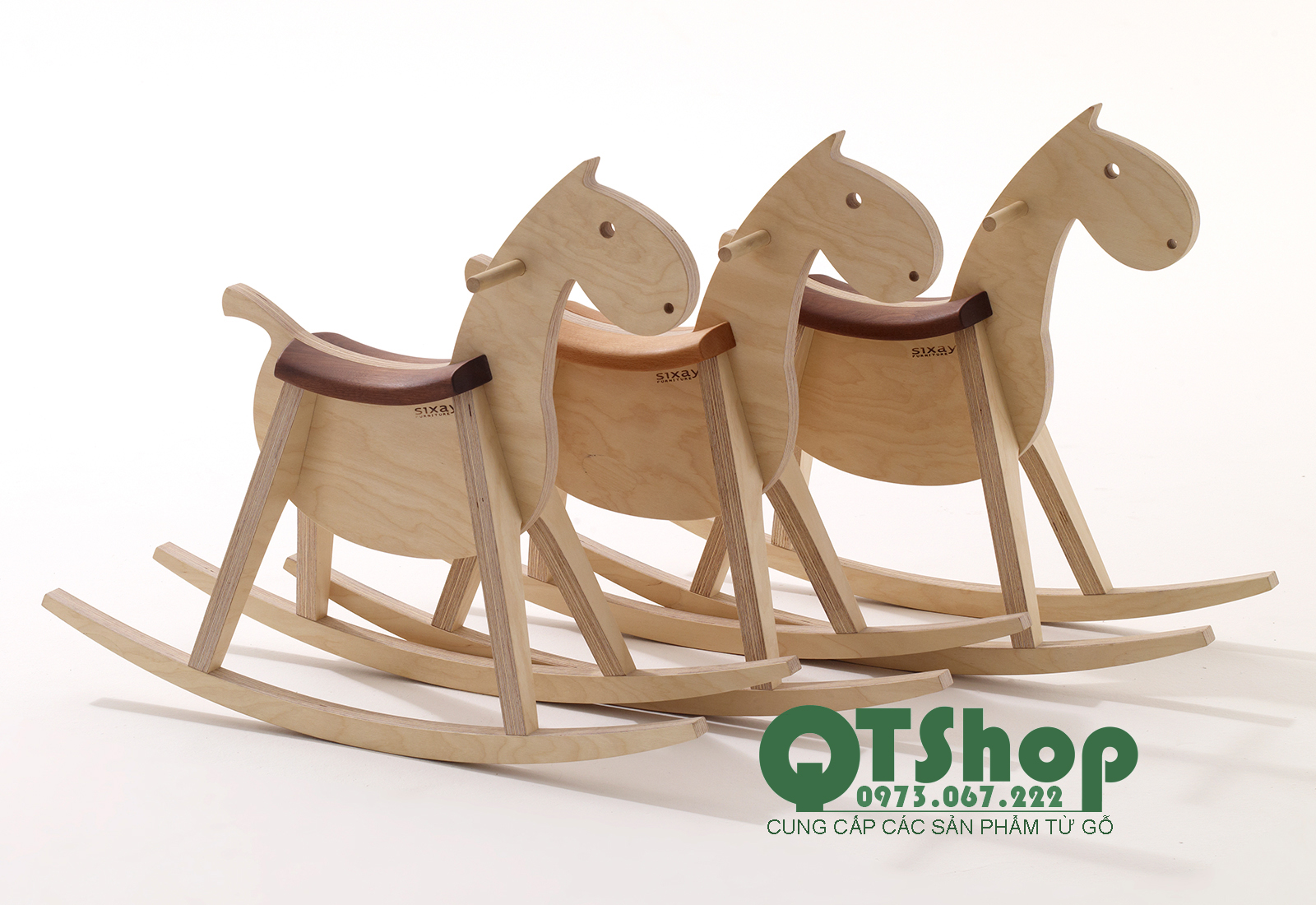 Ngựa gỗ bập bênh thiết kế độc -QTShop