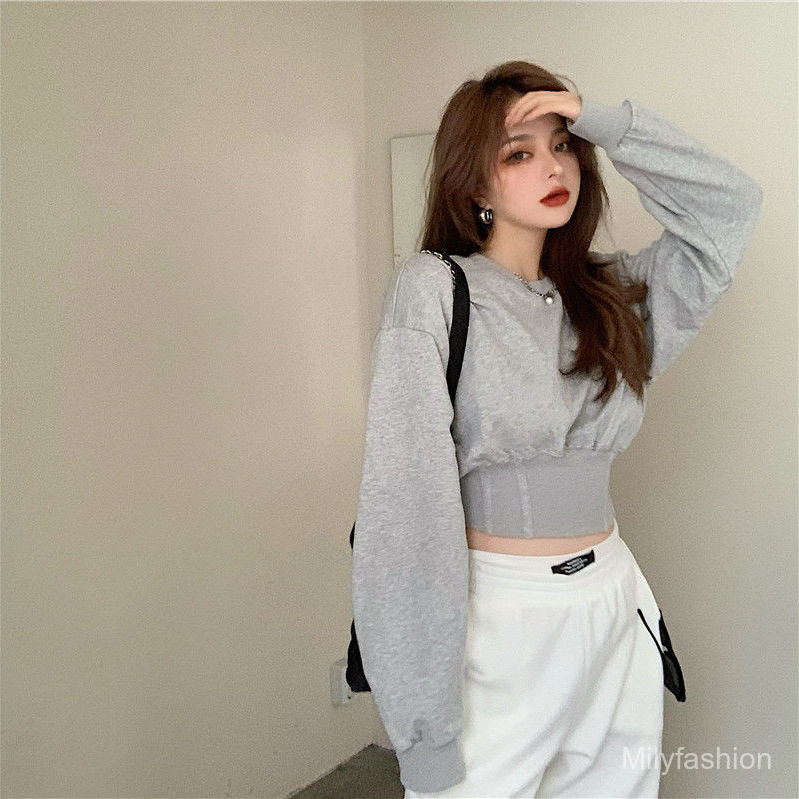 💕Milyfashion Ladies grey color sweatshirt High Waist | BigBuy360 - bigbuy360.vn