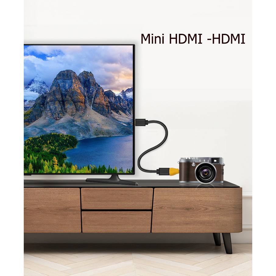 [Mã ELHACE giảm 4% đơn 300K] Đầu chuyển Mini HDMI to HDMI cho máy ảnh canon, nikkon - Jinghua S112