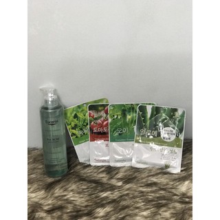 Eucerin Pro ACNE Solution Cleansing Gel: Gel Rửa Mặt Da Mụn 400ml - Tặng 4 mặt nạ dưỡng da các loại