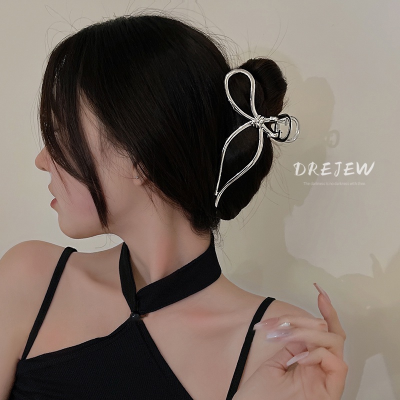DREJEW Kẹp tóc kiểu nơ phong cách Hàn Quốc độc đáo