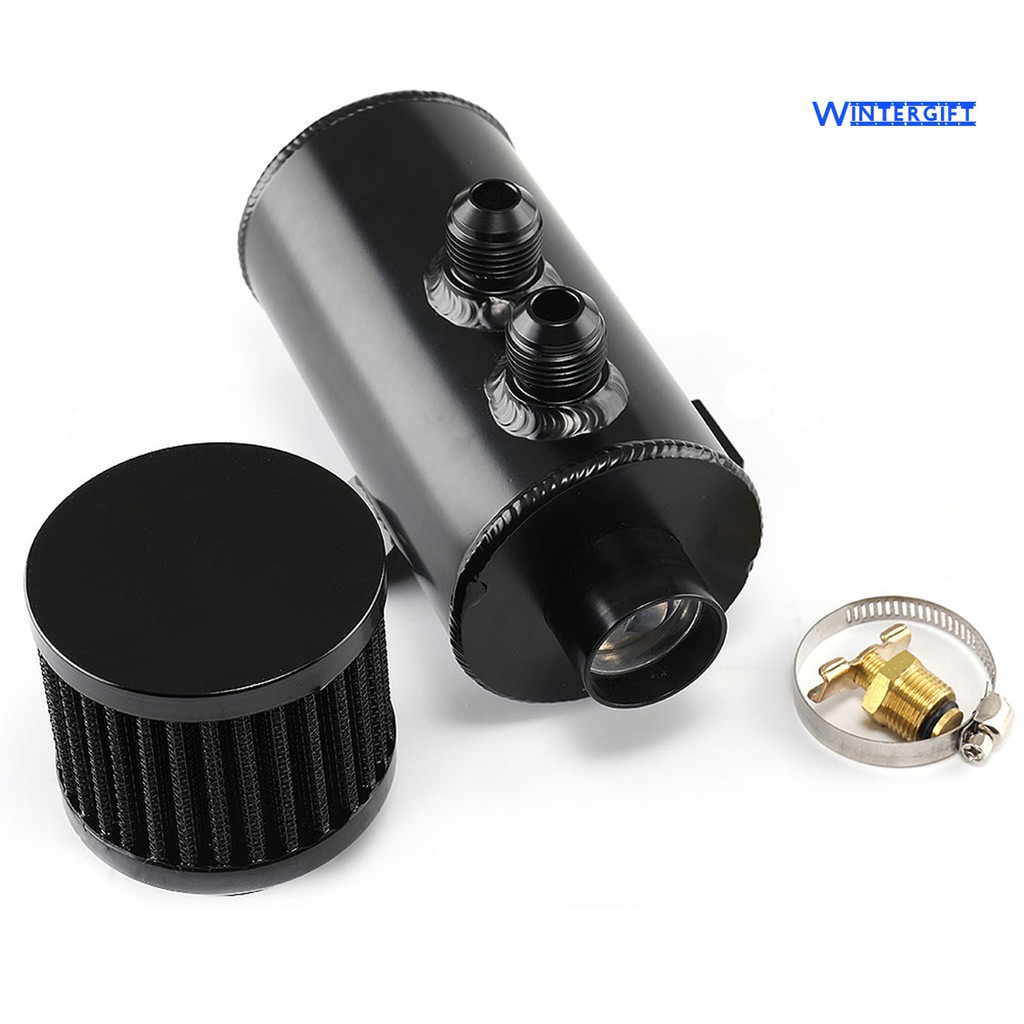 WIN☼750ml 2 Holes Vehicle Engine Oil Catch Can Tank Separator with AN10 Connector